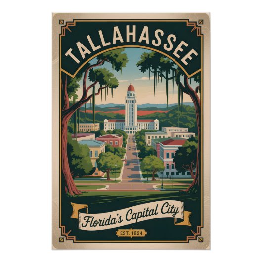 Retro Reis Tallahassee Florida Perfect Poster (Voorkant)