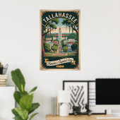 Retro Reis Tallahassee Florida Poster (Thuiskantoor)