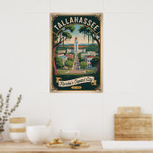 Retro Reis Tallahassee Florida Poster (Keuken)