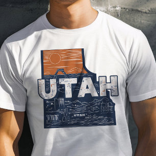 Retro Reis Utah Iconische Grafiek T-shirt