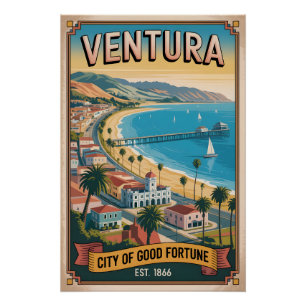 Retro Reis Ventura Californië Perfect Poster