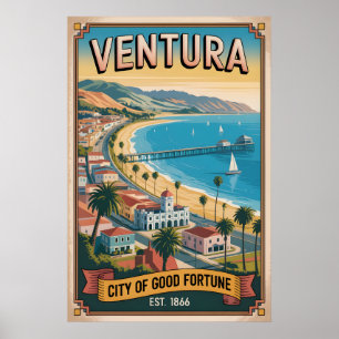 Retro Reis Ventura Californië Poster