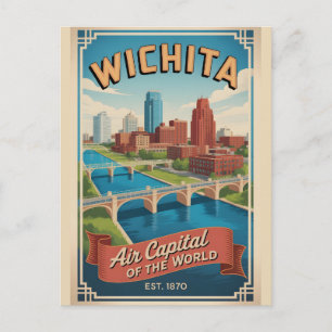 Retro Reis Wichita Kansas Feestdagenkaart