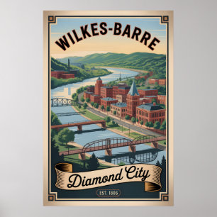 Retro Reis Wilkes-Barre Pennsylvania Poster