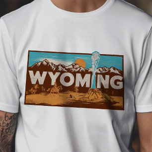 Retro Reis Wyoming Iconische Grafiek T-shirt
