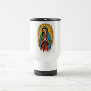 Retro-reisbeker met de Maagd Maria Reisbeker