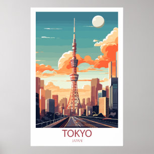 Retro reisbestemming Tokyo Japan Wall Art Poster