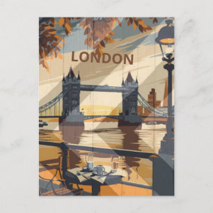 Retro Reisesthetiek Londen Ansichtkaart Briefkaart