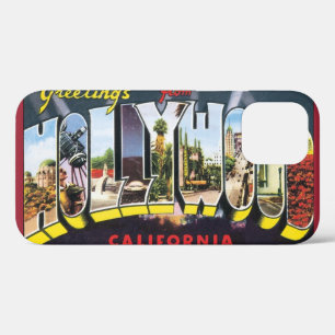 Retro reisgroeten uit Hollywood Californië iPhone 12 Hoesje