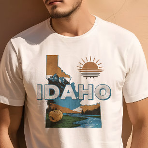 Retro Reisicoon Idaho Grafisch ontwerp T-shirt