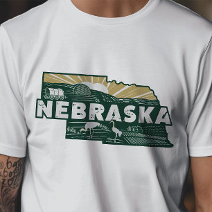 Retro Reisicoon Nebraska Grafisch Ontwerp T-shirt