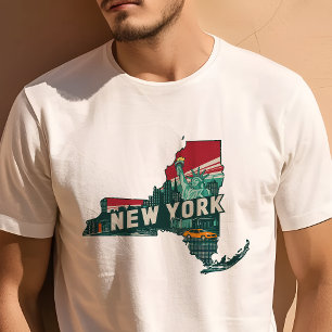 Retro Reisicoon New York Grafisch Ontwerp T-shirt