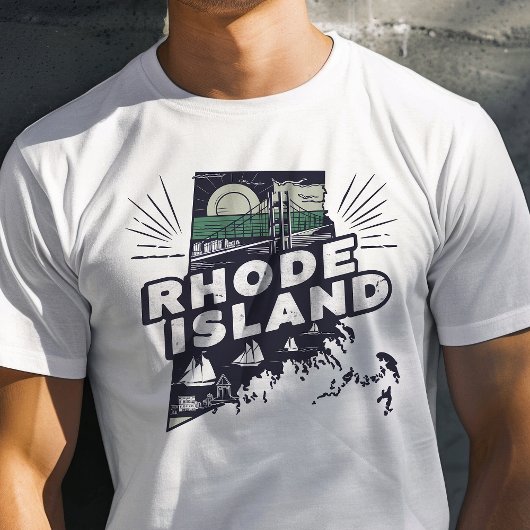 Retro Reisicoon Rhode Island Grafiek T-shirt