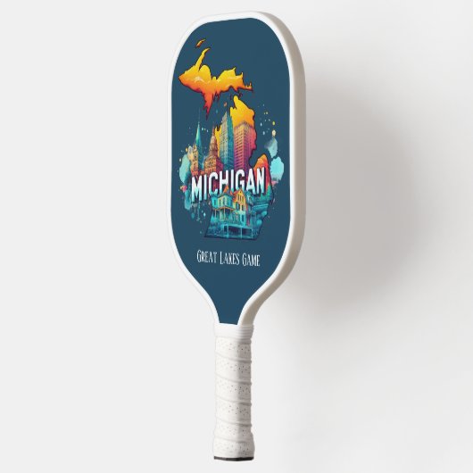 Retro reiskaart Michigan State Pickleball Paddle (Links)