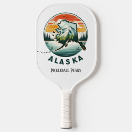 Retro reiskaart van Alaska Pickleball Paddle