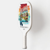 Retro-reiskaart van de staat Alabama Pickleball Paddle (Links)