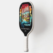 Retro-reiskaart van de staat Alabama Pickleball Paddle (Links)