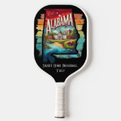 Retro-reiskaart van de staat Alabama Pickleball Paddle (Achterkant)