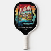 Retro-reiskaart van de staat Alabama Pickleball Paddle (Voorkant)