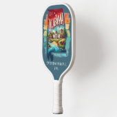 Retro-reiskaart van de staat Alabama Pickleball Paddle (Links)