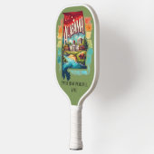 Retro-reiskaart van de staat Alabama Pickleball Paddle (Links)