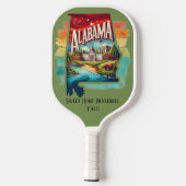 Retro-reiskaart van de staat Alabama Pickleball Paddle (Achterkant)