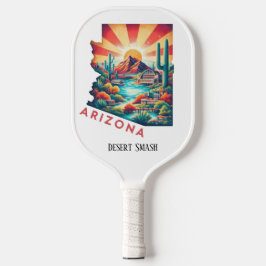 Retro-reiskaart van de staat Arizona Pickleball Paddle