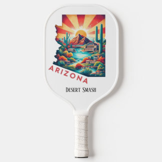 Retro-reiskaart van de staat Arizona Pickleball Paddle