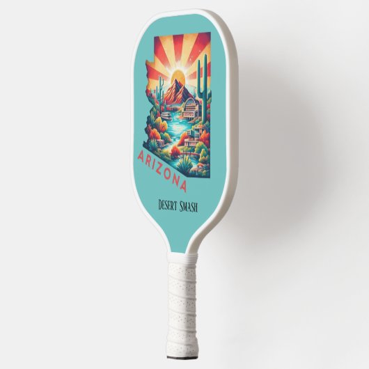 Retro-reiskaart van de staat Arizona Pickleball Paddle (Links)