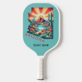 Retro-reiskaart van de staat Arizona Pickleball Paddle (Achterkant)