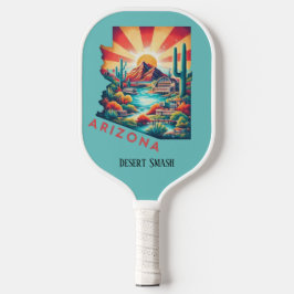 Retro-reiskaart van de staat Arizona Pickleball Paddle