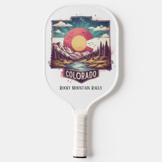Retro-reiskaart van de staat Colorado Pickleball Paddle (Achterkant)