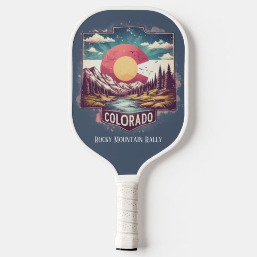 Retro-reiskaart van de staat Colorado Pickleball Paddle (Achterkant)