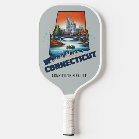 Retro-reiskaart van de staat Connecticut Pickleball Paddle (Achterkant)