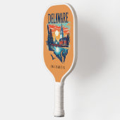 Retro-reiskaart van de staat Delaware Pickleball Paddle (Links)
