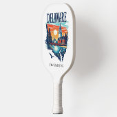 Retro-reiskaart van de staat Delaware Pickleball Paddle (Links)