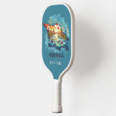 Retro-reiskaart van de staat Georgia Pickleball Paddle (Links)