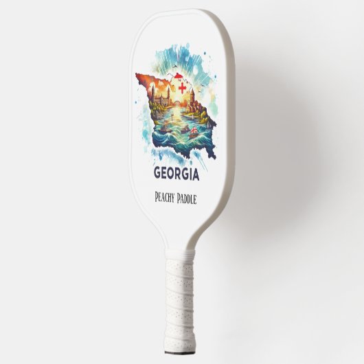 Retro-reiskaart van de staat Georgia Pickleball Paddle (Links)