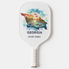 Retro-reiskaart van de staat Georgia Pickleball Paddle