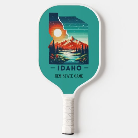 Retro-reiskaart van de staat Idaho Pickleball Paddle (Achterkant)