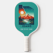 Retro-reiskaart van de staat Idaho Pickleball Paddle (Voorkant)