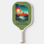 Retro-reiskaart van de staat Idaho Pickleball Paddle (Achterkant)