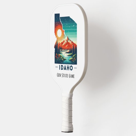 Retro-reiskaart van de staat Idaho Pickleball Paddle (Links)