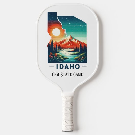 Retro-reiskaart van de staat Idaho Pickleball Paddle (Voorkant)