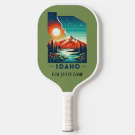 Retro-reiskaart van de staat Idaho Pickleball Paddle
