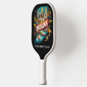 Retro-reiskaart van de staat Indiana Pickleball Paddle (Links)