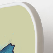 Retro-reiskaart van de staat Iowa Pickleball Paddle (Links Detail)