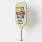 Retro-reiskaart van de staat Iowa Pickleball Paddle (Links)