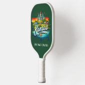 Retro-reiskaart van de staat Kansas Pickleball Paddle (Links)