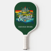 Retro-reiskaart van de staat Kansas Pickleball Paddle (Achterkant)